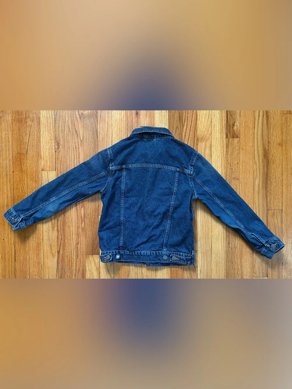 Old Navy Blue Denim Jacket Button Front Pockets Long Sleeve Kid’s Size L 10/12